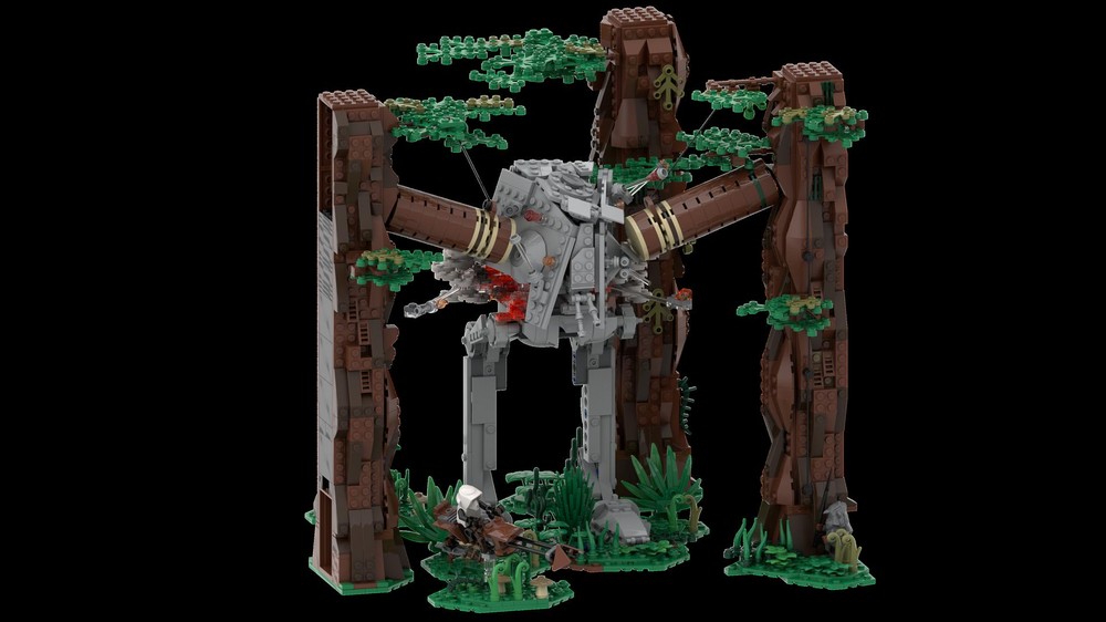 Lego Endor AT-ST takedown!