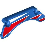 Technic Panel Car Mudguard Arched 9 x 2 x 3 with Red/White Decorations Print