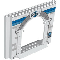 Lego Panel 4 x 16 x 10 with Police Print