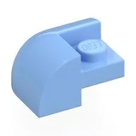 Brick Round, Curved 2 x 2 x 1, Corner / Bright Light Blue