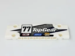 Technic, Panel Plate 3 x 11 x 1 with BBC Logo, 'Top Gear', '77', 'OIL', 'AXLE BEAM', and 'MANIFOLD' Pattern Model Left Side (Sticker) - Set 42109