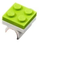 Pencil Topper, Integrated 2 x 2 Plate with White Clip / Lime