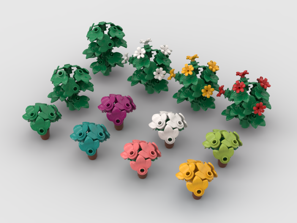 Lego Colorful Bushes #2 for modular models