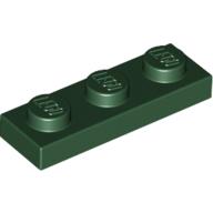 Lego Plate 1 x 3 / Dark Green
