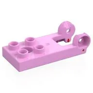 Duplo Plate 2 x 3 with 4 Studs and Reinforced Hinge / Bright Pink