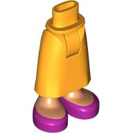 Lego Minidoll Hips and Skirt with Nougat Ankles, Magenta Shoes print / Bright Light Orange