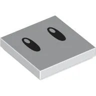 Tile 2 x 2 with Two Black Eyes Print / White