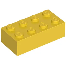 Brick 2 x 4 without Cross Supports / Yellow