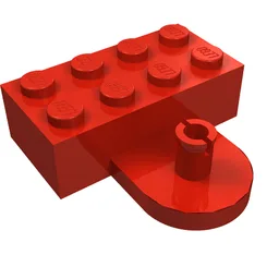 Brick Special 2 x 4 with Coupling, Male / Red