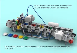 Quadruple individual pneumatic valve control with 2 motors only!
