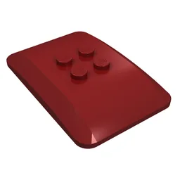 Brick Curved 6 x 4 x 2/3 Quad Curved with 2 x 2 Studs / Dark Red