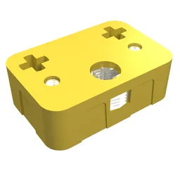 Technic Axle Connector Rectangular Triple Spring-Loaded, 2 x 3 / Yellow