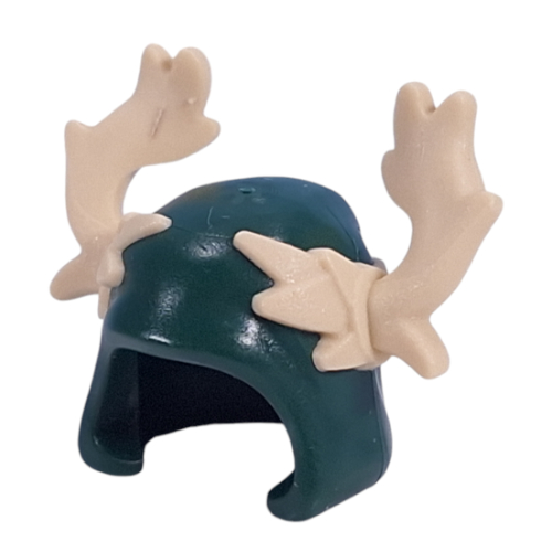 Lego Hood and Tan Antlers pattern / Dark Green
