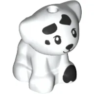 Animal, Dog Pup with Black Spots Print / White