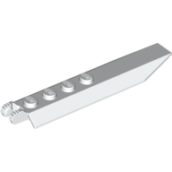 Lego Hinge Plate 1 x 8 Locking with Angled Side Extensions, Squared Plate Underside, 7 Teeth / White