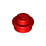 Plate Round 1 x 1 with Solid Stud / Red