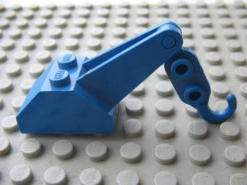 Lego Hook Slope 45 2 x 3 x 1 1/3 Double with Arm with Blue Tow Hook (3135 / 3136)