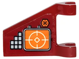 Flag 2 x 2 Trapezoid with Flat Edge with Gray Buttons and Orange Target Screens Pattern (Sticker) - Set 70592