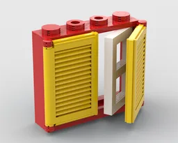 Upscaled window with pane & shutter