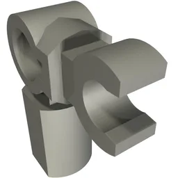 Bar Holder with Clip and 90° Angle (Mechanical Leg) / Flat Silver