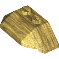 Lego Brick Wedged, Sloped 45° 2 x 4 Triple / Pearl Gold