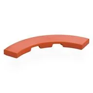 Tile 4 x 4 Curved, Macaroni / Reddish Orange