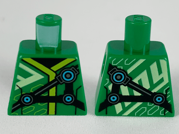 Lego Torso Robe with Lime Hems, Black Straps Pattern