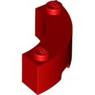 Brick Round Corner 3 x 3 Macaroni with 2 Studs / Red