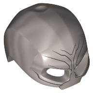 Lego Helmet / Mask, High Sides with Lines on Face and Forehead Print / Flat Silver