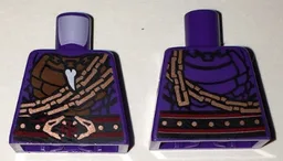 Torso Ninjago Snake Scales, with Tooth Pendant, Copper Chains and Snake Head Belt Pattern / Dark Purple