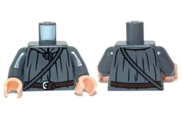 Torso LotR Cloak with Rope and Belt Pattern (Gandalf) / Dark Bluish Gray Arms / Light Nougat Hands