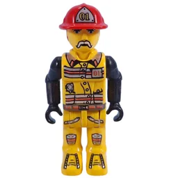 Juniors Midifig, Fireman in Hat #01 / Yellow