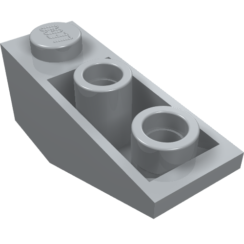 Lego Brick Sloped Inverted 34° 3 x 1 with Internal Stopper / Light Bluish Gray