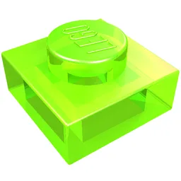 Plate 1 x 1 / Trans-Bright Green