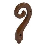 Animal Body Part / Plant, Tail / Vine Curled with Bar / Reddish Brown