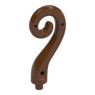 Lego Animal Body Part / Plant, Tail / Vine Curled with Bar / Reddish Brown