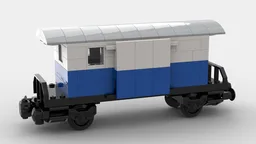 Kleiner Güterwagon blau/weiß