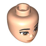 Lego Minidoll Head with Black Eyebrows, Brown Eyes, Nougat Lips print / Light Nougat