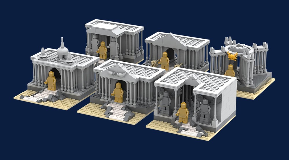 Lego the 6 temples of the zodiac (Aries, Taurus, Gemini, Cancer, Leo and Virgo)