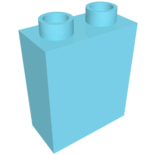 Lego Duplo Brick 1 x 2 x 2 / Medium Azure