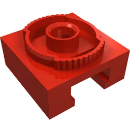 Turntable 4 x 4 Locking Grooved Base / Red