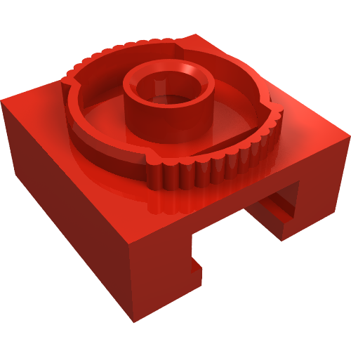 Lego Turntable 4 x 4 Locking Grooved Base / Red