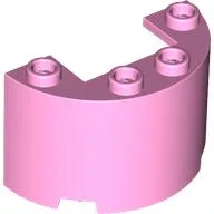 Cylinder Half 2 x 4 x 2 with 1 x 2 Cutout / Bright Pink
