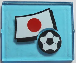 Glass for Window 1 x 4 x 3 with Flag of Japan and Soccer Ball Pattern (Sticker) - Set 3406