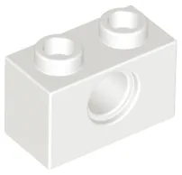 Technic Brick 1 x 2 [1 Pin Hole] / White