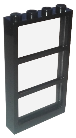 Lego Window 1 x 4 x 6 with 3 Panes (for removable glass) with Trans-Clear Glass (57894 / 57895)