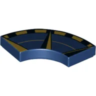 Tile 2 x 2 Curved, Macaroni with Dark Tan/Dark Blue Outer Compass Print