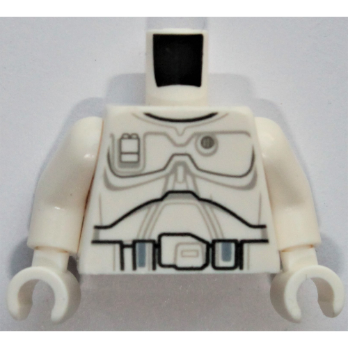 Lego Torso Armor Plate and Belt Print (Boba Fett), White Arms and Hands / White