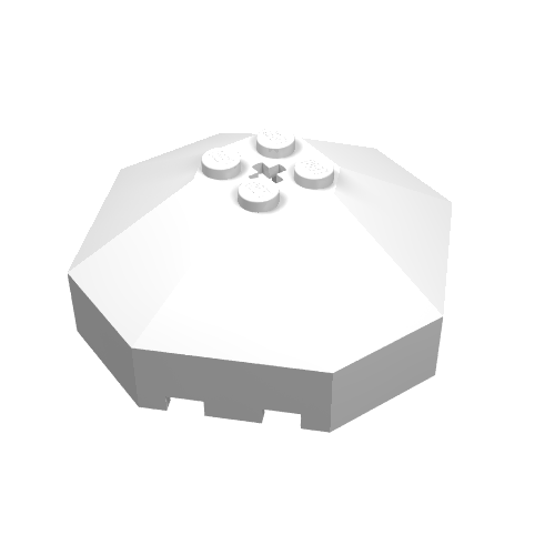 Lego Windscreen 6 x 6 Octagonal Canopy with Axle hole / White