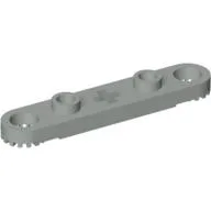 Technic Plate 1 x 5 with Toothed Ends, 2 Studs and Center Axle Hole / Light Gray